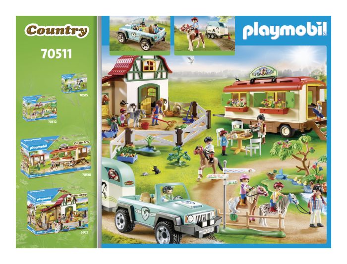 281 70511 - J! Playmobil Country Pony Farm Car with Pony Trail 4+