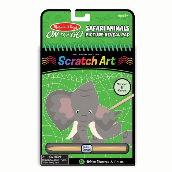 9419 On the Go Scratch Art: Hidden Picture Pad - Safari Animals 5+