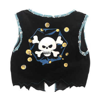 22807LT Pirate Vest, Pirate Red Stripe - SATIN POLYESTER UNISEX 3+