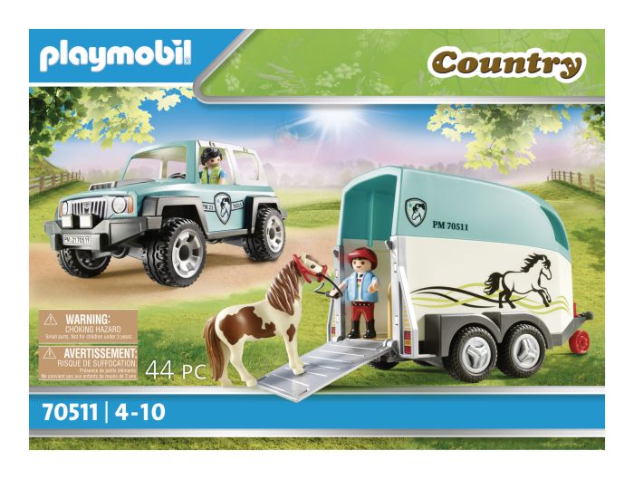 281 70511 - J! Playmobil Country Pony Farm Car with Pony Trail 4+