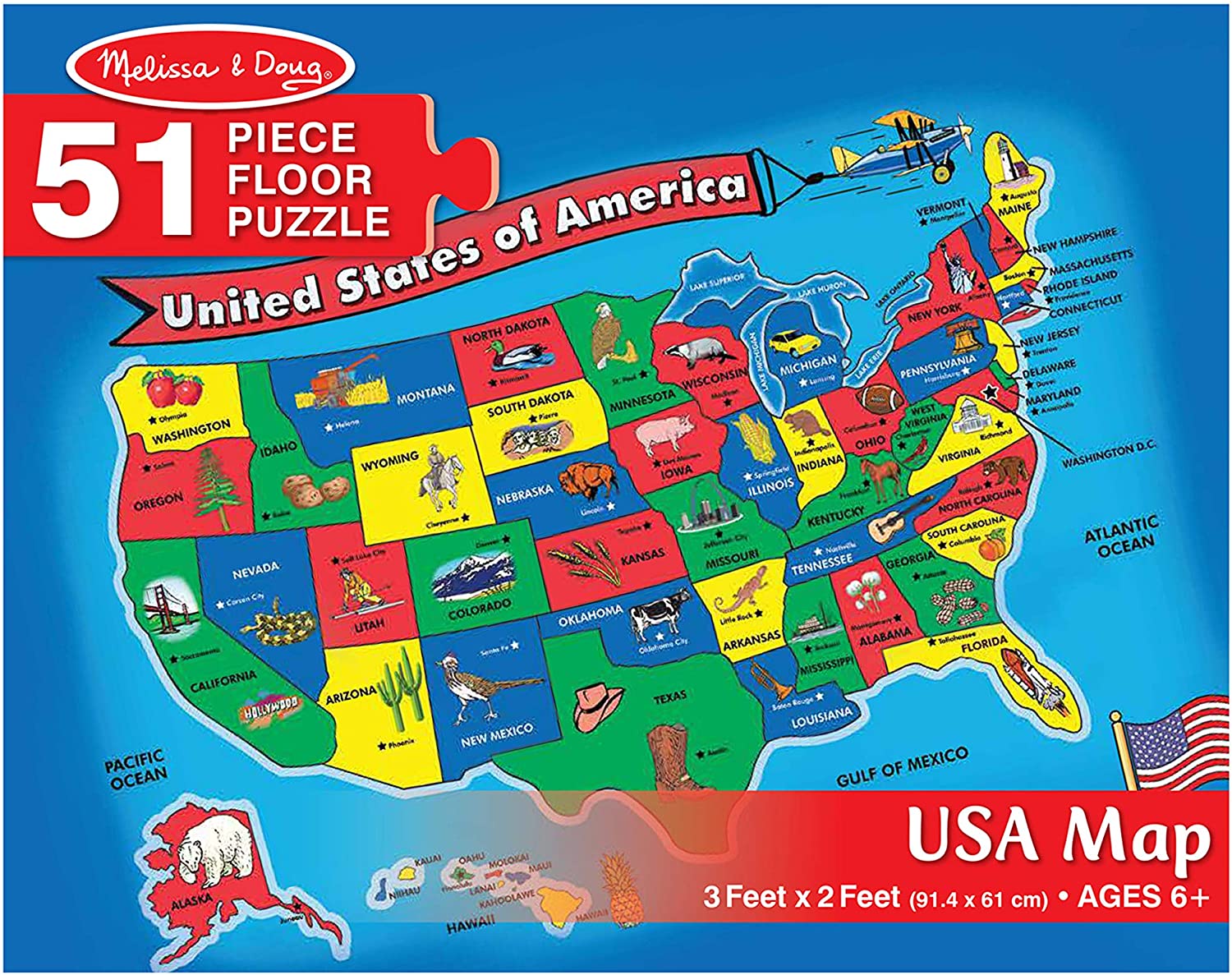 U.S.A. Map Floor (51 pc)