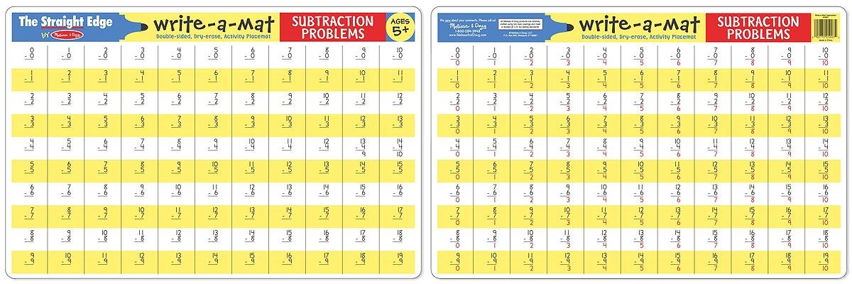 5032 Subtraction Problems Write-A-Mat-5+years